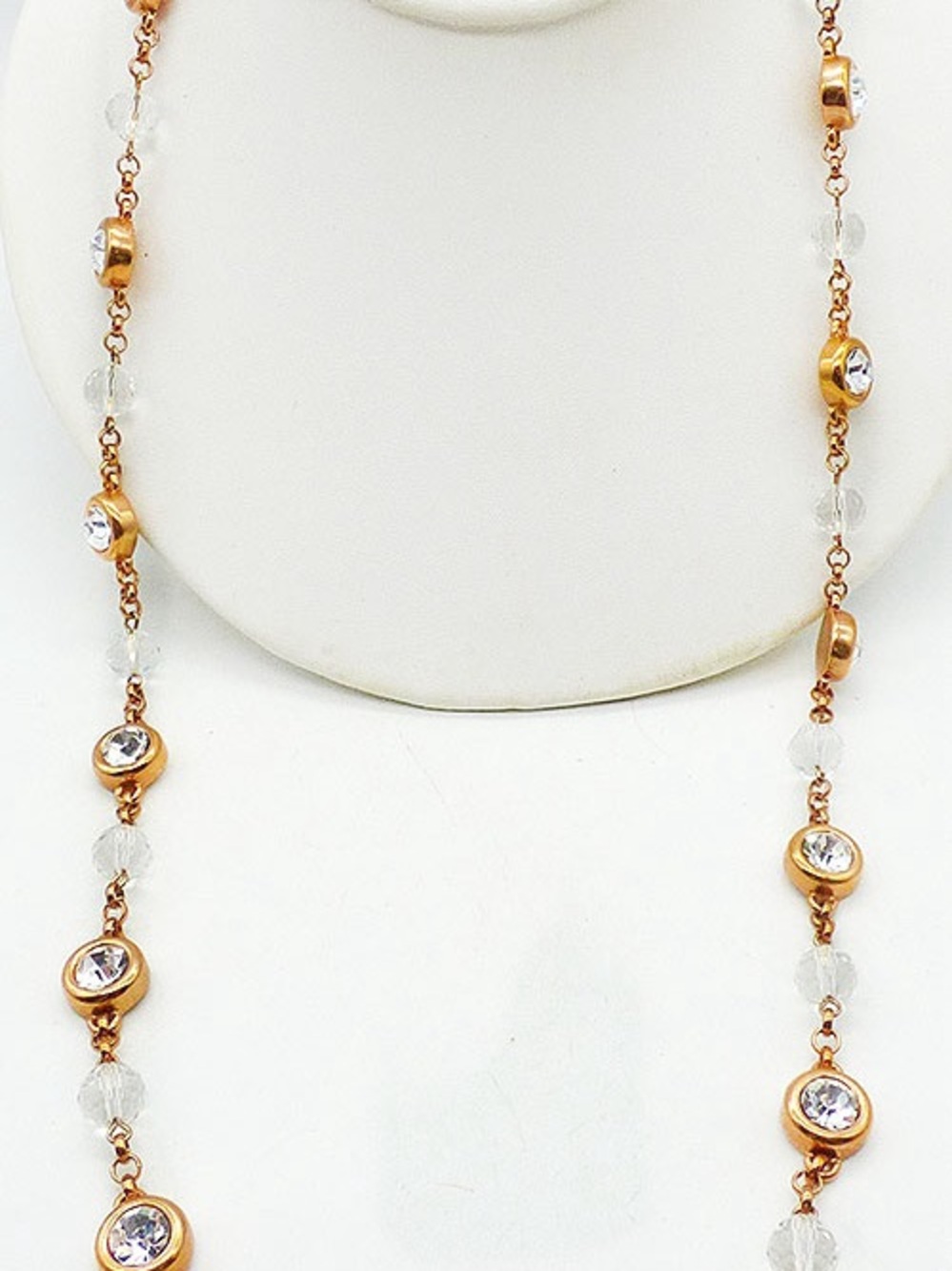 Camrose & Kross - Jackie Kennedy Gold Color & Crystal Station Necklace